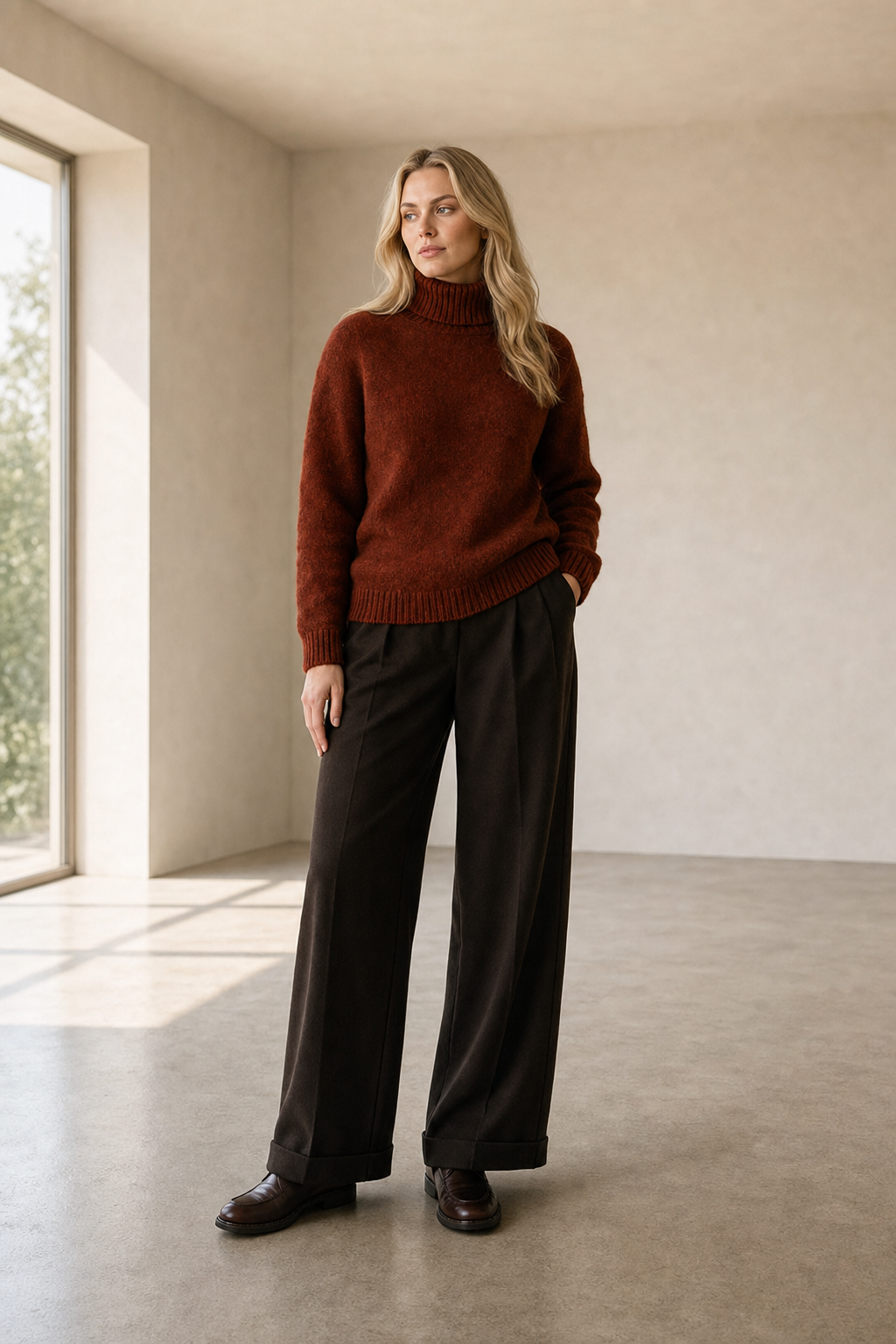 Rust Royal Alpaca Turtleneck — Nina